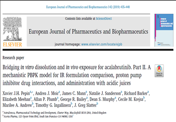 【建模文章解讀】采用基于生理的生物藥劑學模型橋接抗腫瘤藥物的體外溶出和體內暴露，制定粒徑標準等