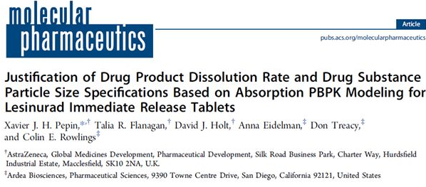 【建模文章解讀】采用吸收與PBPK模型支持雷西納德速釋片劑的溶出與粒徑標(biāo)準(zhǔn)的制定