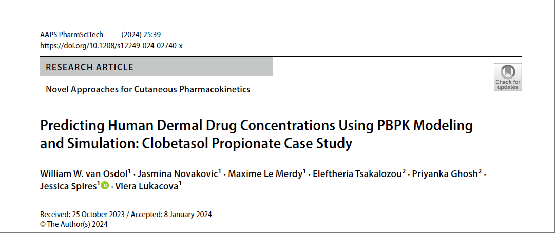 建模文章解讀 | 使用PBPK模型預(yù)測丙酸氯倍他索在人體皮膚中的藥物濃度