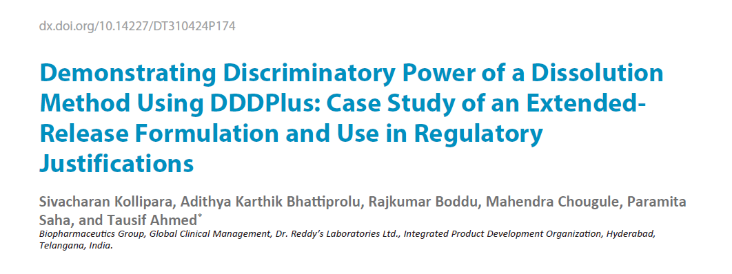 建模文章解讀 | 使用DDDPlus軟件驗證緩釋制劑溶出方法的區分能力：案例研究與監管應用?